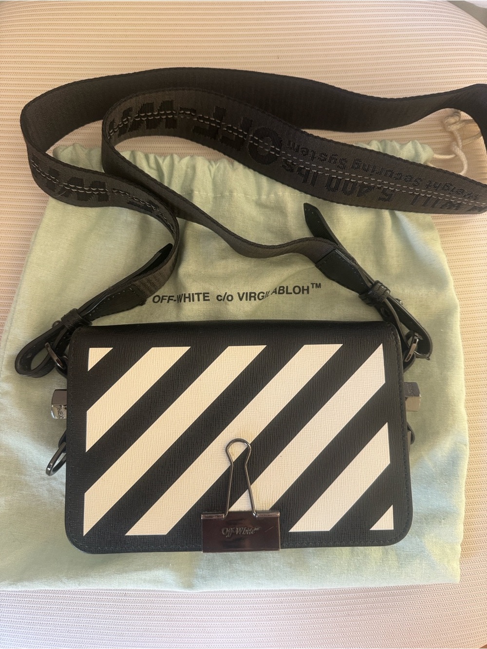 Off-White Binder-Clip Crossbody Bag